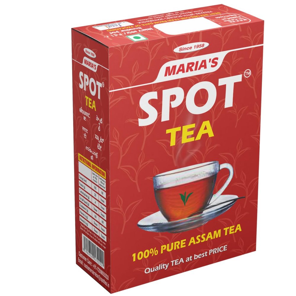MARIA'S SPOT TEA | Premium Assam Dust Tea | Rich Aromatic Chai with Strength Taste and Tang | Black Tea (100)