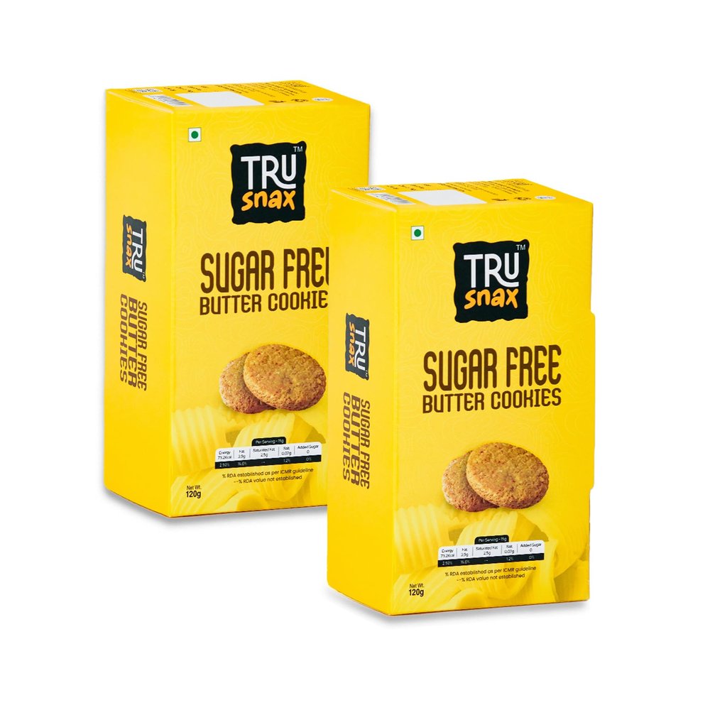 TruSnax - Sugar Free Butter Cookies | Butter Biscuits | Sugar Free Biscuits | Premium Handmade Cookies (240gms)