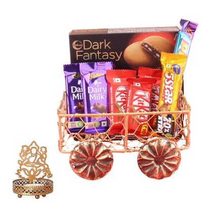 SFU E Com Creamy And Crunchy Blast With Choco Fills | Diwali Chocolate Gift | Premium Diwali Chocolate With Laxmiji Idol Hamper | Chocolate Gift Hamper | 1180