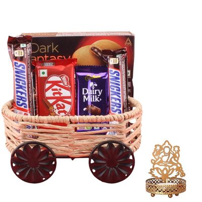 SFU E Com Crunchy Blast With Choco Fills | Diwali Chocolate Gift | Premium Diwali Chocolate With Laxmiji Idol Hamper | Chocolate Gift Hamper | 1180