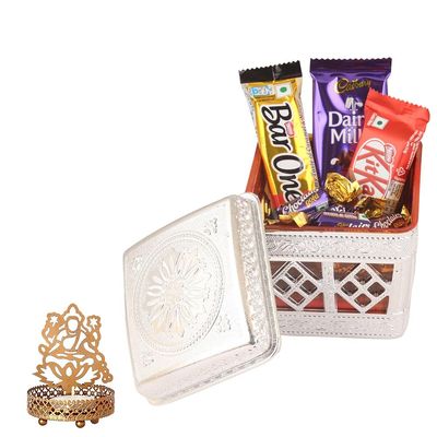 SFU E Com Milkly And Caramel Blast In Desginer Box| Diwali Chocolate Gift | Premium Diwali Chocolate With Laxmiji Idol Hamper | Chocolate Gift Hamper | 1180