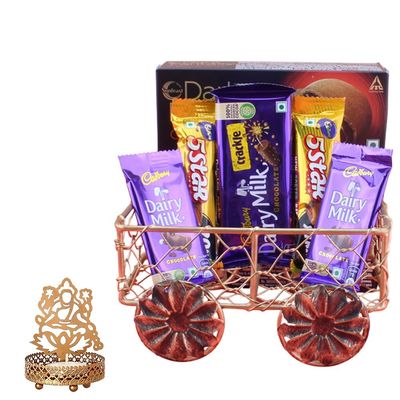 SFU E Com Loaded Caramel Choco Blast Cart| Diwali Chocolate Gift | Premium Diwali Chocolate With Laxmiji Idol Hamper | Chocolate Gift Hamper | 1180