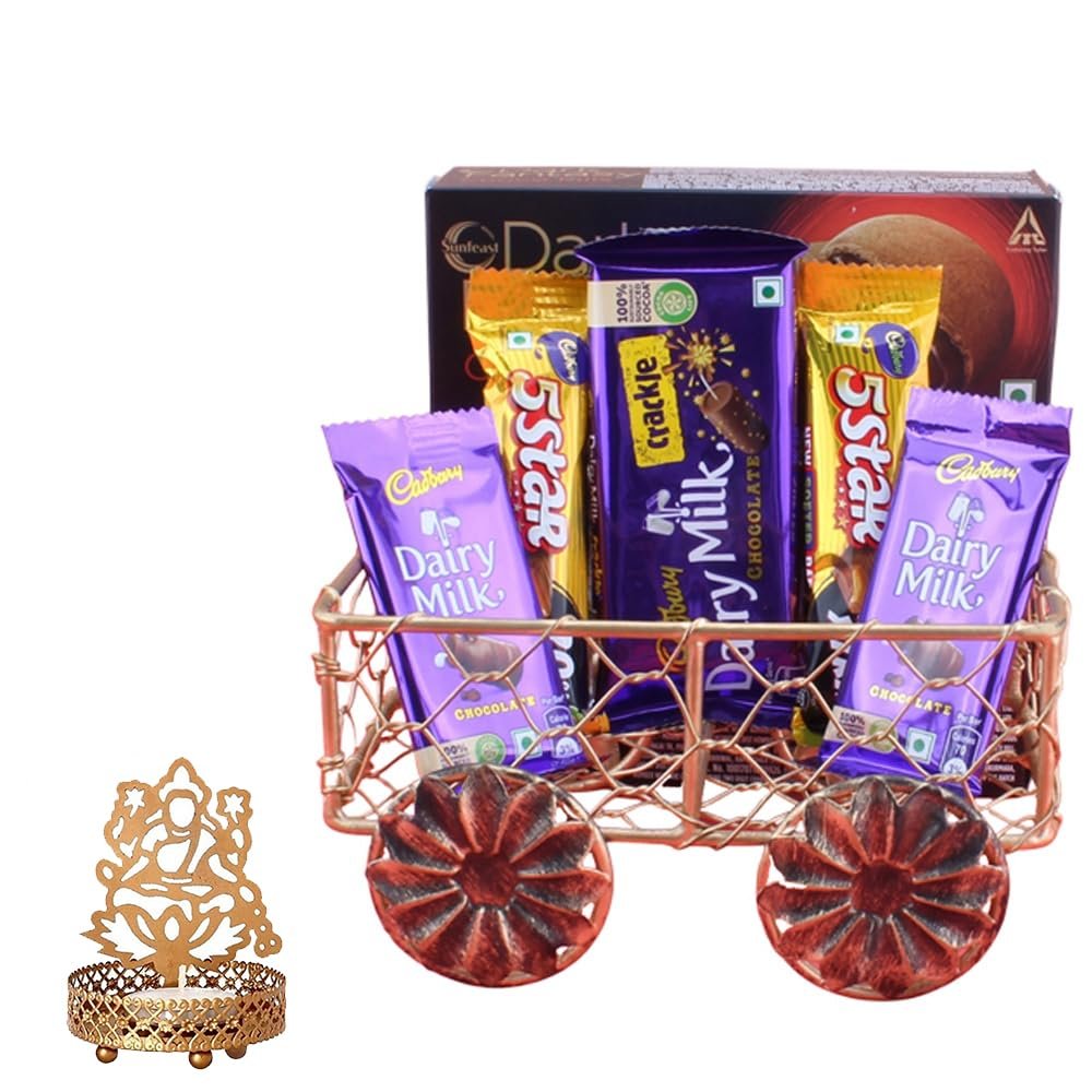 SFU E Com Loaded Caramel Choco Blast Cart| Diwali Chocolate Gift | Premium Diwali Chocolate With Laxmiji Idol Hamper | Chocolate Gift Hamper | 1180