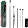 6 Pcs Ear Cleaner Tool Kit with a Storage Box Ear Wax Removal Curette Kit, Ear Cleaning Tool Set, Stainless Steel Ear Wax Remover Tool, Ear Pick Cleaning Set, Ear Wax Health Care Tool Set view 1