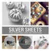 A.K Gold Leaf Sheets, 20 Sheet, 14 by 14,cm Gilding K Gold Foil for Gilding, Resin Art, Decoration Crafting, Paintings, Arts Crafts, Nail Deco,Furniture, Size [ 5.5 ''' 5.5] inches (Shiny Silver) view 2