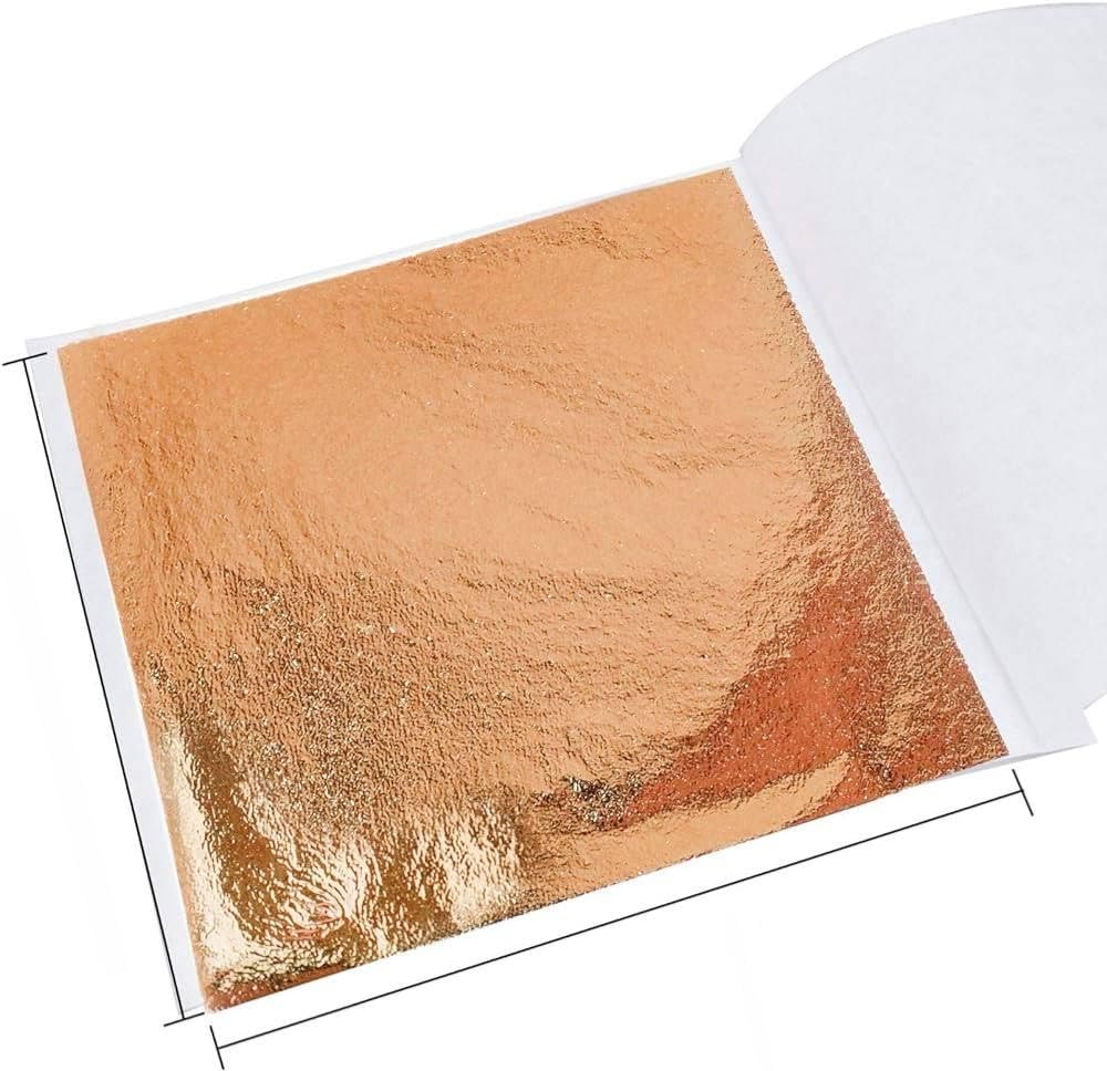 A.K Gold Leaf Sheets, 20 Sheet, 14 by 14,cm Gilding Rose Gold Foil for Gilding, Resin Art, Decoration Crafting, Paintings, Arts Crafts, Nail Deco,Furniture, Size [ 5.5 ''' 5.5] inches (Rose Gold)
