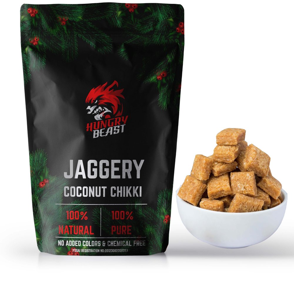 Healthy & Fresh Coconut Chikki | Small Jaggery Coconut Bar | Bellam Kobbari Achu | Kopra Chikki | Jaggery Crispy Coconut Chikki | Coconut Chrush Chikki (1000 Grams)