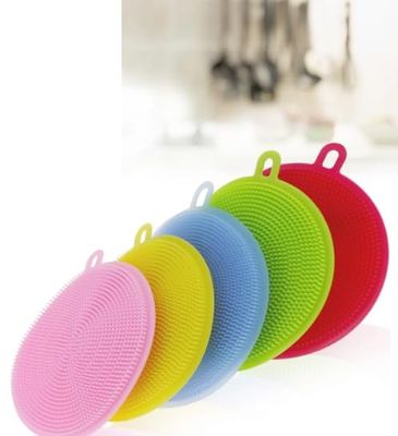 Attachh Silicone Scrubber Sponge Silicone Dish Sponge Reusable Kitchen Scrubbing Cleaning Sponge Soft Dish Scrubber for Dishes Pack of 5