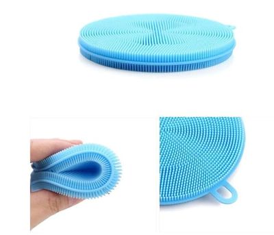 Attachh Silicone Dish Scrubber, Silicone Sponge Dish Brush Food Grade Bpa Free Reusable Rubber Sponges for Kitchen Dishes Fruits Vegetables Pack of 5