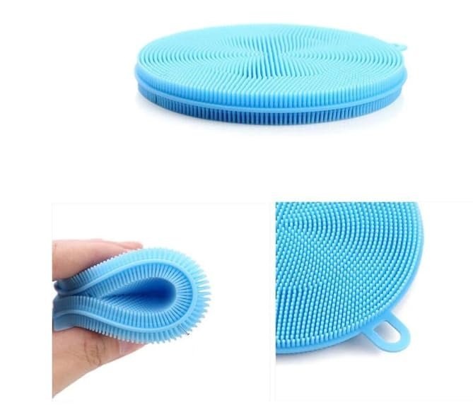 Attachh Silicone Dish Scrubber, Silicone Sponge Dish Brush Food Grade Bpa Free Reusable Rubber Sponges for Kitchen Dishes Fruits Vegetables Pack of 5