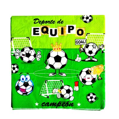 Football Theme Napkins of 3Ply Paper perfect for sports themed Birthdays and Special Occasions | Pack of 36