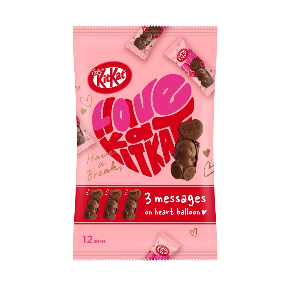 KIT KAT Japan Kitkat Heartful Bear Share Bag 12 Special Kitkat Pieces Inside|Made In Japan|Valentine's Day Gift|Kitkat Gift|Kitkat From Japan - Cocoa,Cacao,Chocolate,156 gram