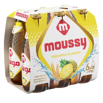 Moussy Non Aloholic Beer Pineapple Flavour 330ml Each (Pack of 6) Imported