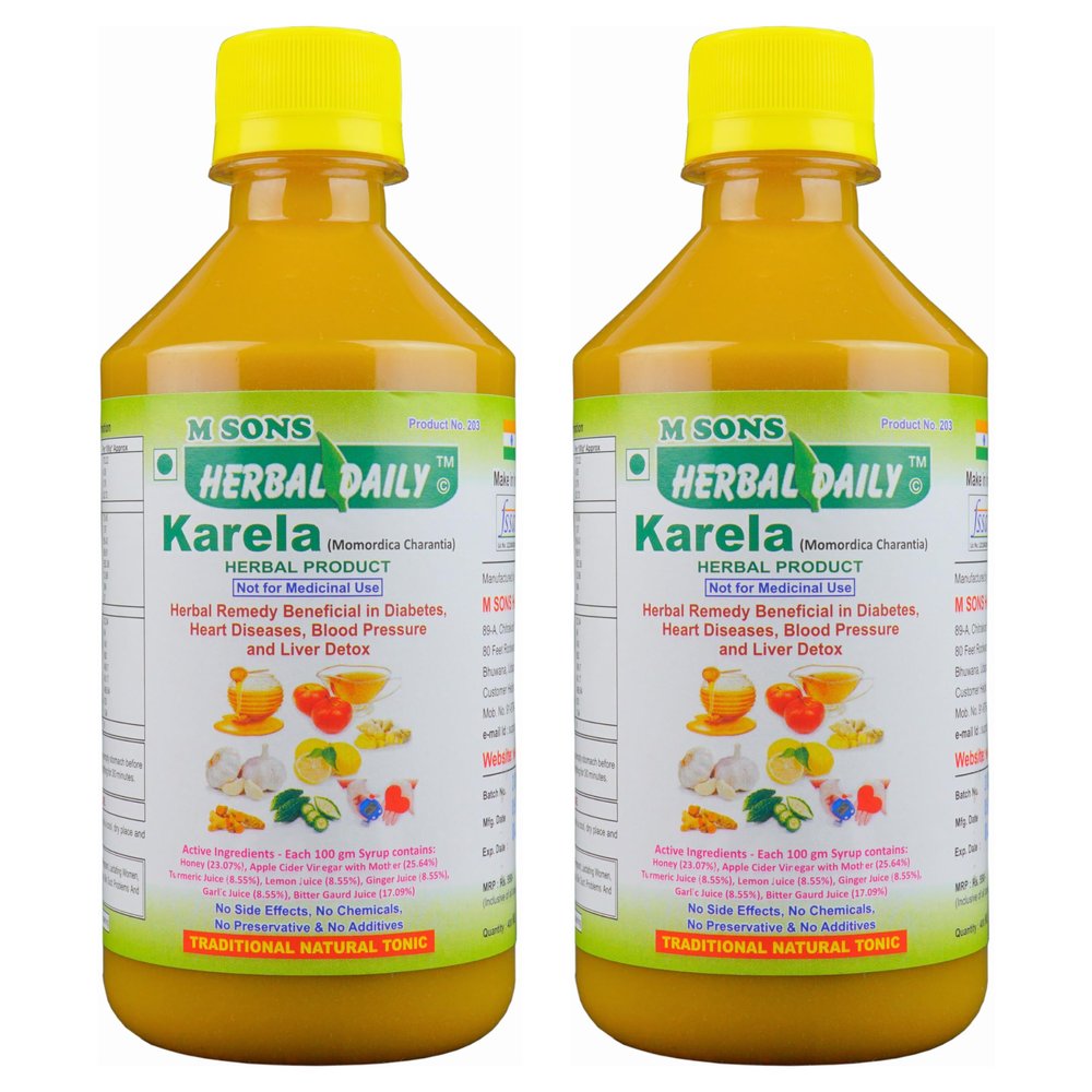 Karela Power Pack Syrup Liver Support Supplement with Bitter gourd Extract (400ml x 2)