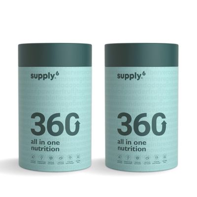 Supply6 360 Ultimate Health Powder for Women & Men | Daily Supplement with 63+Vitamins, Minerals, Probiotics, and Superfoods | Daily Greens | Gut Health supplements, Energy, Immunity (30 Servings)