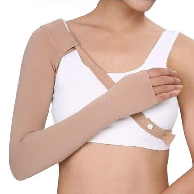 EZYFIT Medical Compression Arm Sleeves with Shoulder Strap and Support for Lymphedema | Graduated Compression - 20-30 mm/Hg | Post Mastectomy Sleeve for Lymphedema (RIGHT HAND, LARGE)