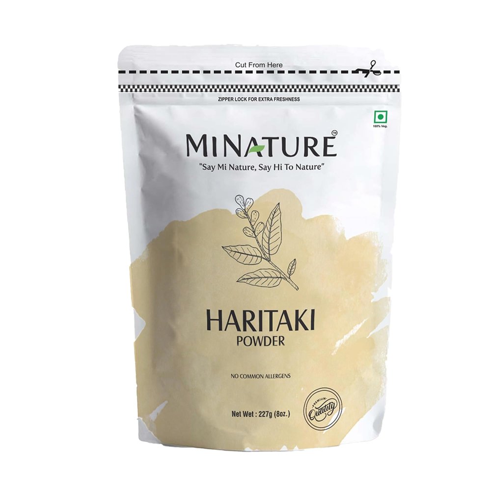 Haritaki Powder(Harad) (Terminalia chebula) by mi Nature | 227g (8 oz) (1/2 lb) | Pure & Natural without any preservative| Cruelty free, Vegan, Non-GMO| Herbs from India|
