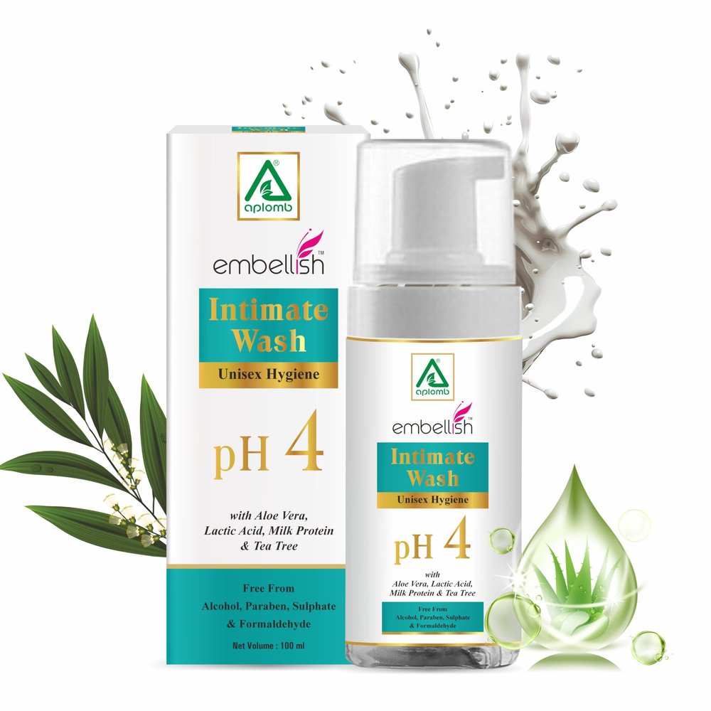 Aplomb Intimate Wash | Unisex Hygiene | pH 4 with Aloe Vera, Milk Protien & Tea Tree | Free from Alcohol, Paraben, Sulphate & Formaldehyde | Suitable For All Skin Types | Pack of 1 (100 ml)