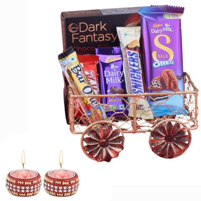 SFU E Com Royal Silk With Choco Fills | Diwali Chocolate Gift | Premium Diwali Chocolate Gift Hamper With 2 Pieces Designer | 1368