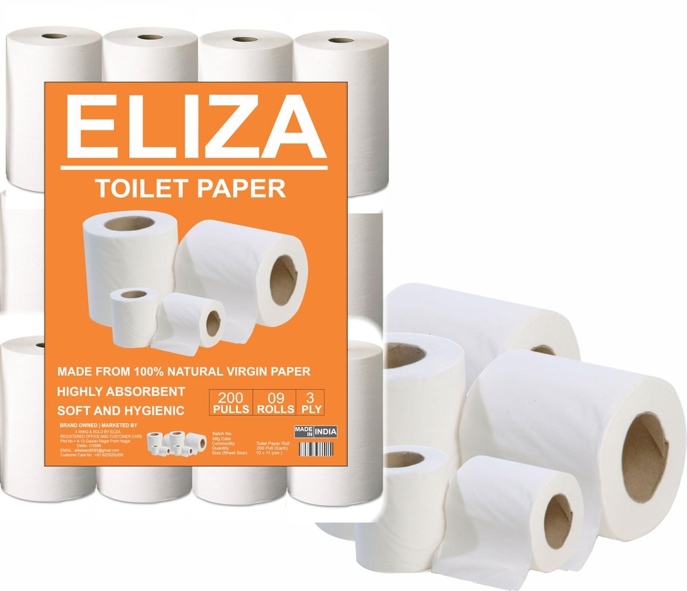 Eliza Premium 3 Ply Toilet Disposable Roll Pack of 18, Toilet Paper, Toilet & Tissue Roll, Pack of Eighteen Toilet Tissue Paper Rolls 200 Pulls Each- 9.8 x 10 cm