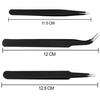ERZA Tweezers for Ingrown Hair Removal, Surgical Grade Medical with Sharp Needle Nose Point Tips Ideal Pointed Tweezers for Splinters & Tick Removal, Black, Pack of 6 view 3