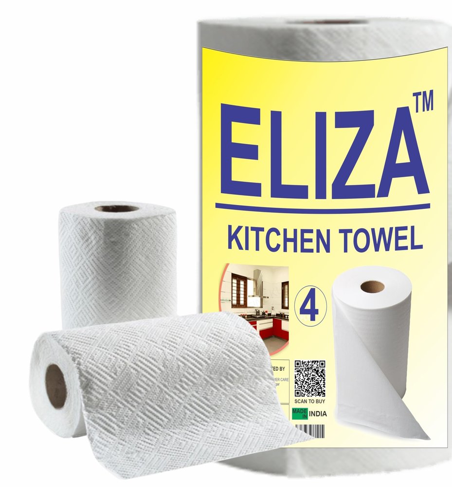 Eliza Kitchen Towel Tissue Paper Soft 4 Ply Roll (60 Pulls Per Roll 4ply, 60 Sheets) - Pack of 1