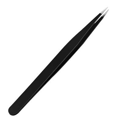 JOYUS Tweezers for Ingrown Hair Removal, Surgical Grade Medical Tweezers with Sharp Needle Nose Point Tips Ideal Pointed Tweezers for Splinters & Tick Removal, Black, Design 00, Pack of 1