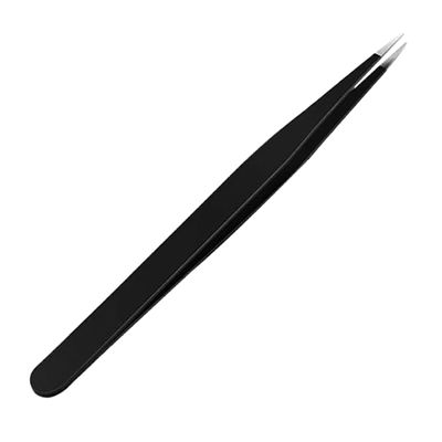 JOYUS Tweezers for Ingrown Hair Removal, Surgical Grade Medical Tweezers with Sharp Needle Nose Point Tips Ideal Pointed Tweezers for Splinters & Tick Removal, Black, Design 0, Pack of 1