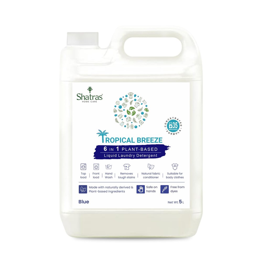 Shatras Lavender Liquid Detergent 5 Liter, Laundry Liquid for Fabric Care, Suitable for Top-Load and Front Load Machine and Hand Wash, Concentrated Laundry Detergent