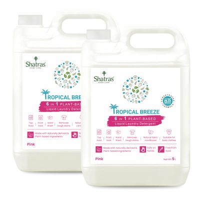 Shatras Pink Lily Liquid Detergent 5 Liter, Laundry Liquid for Fabric Care, Suitable for Top-Load and Front Load Machine and Hand Wash, Concentrated Laundry Detergent-5L-2