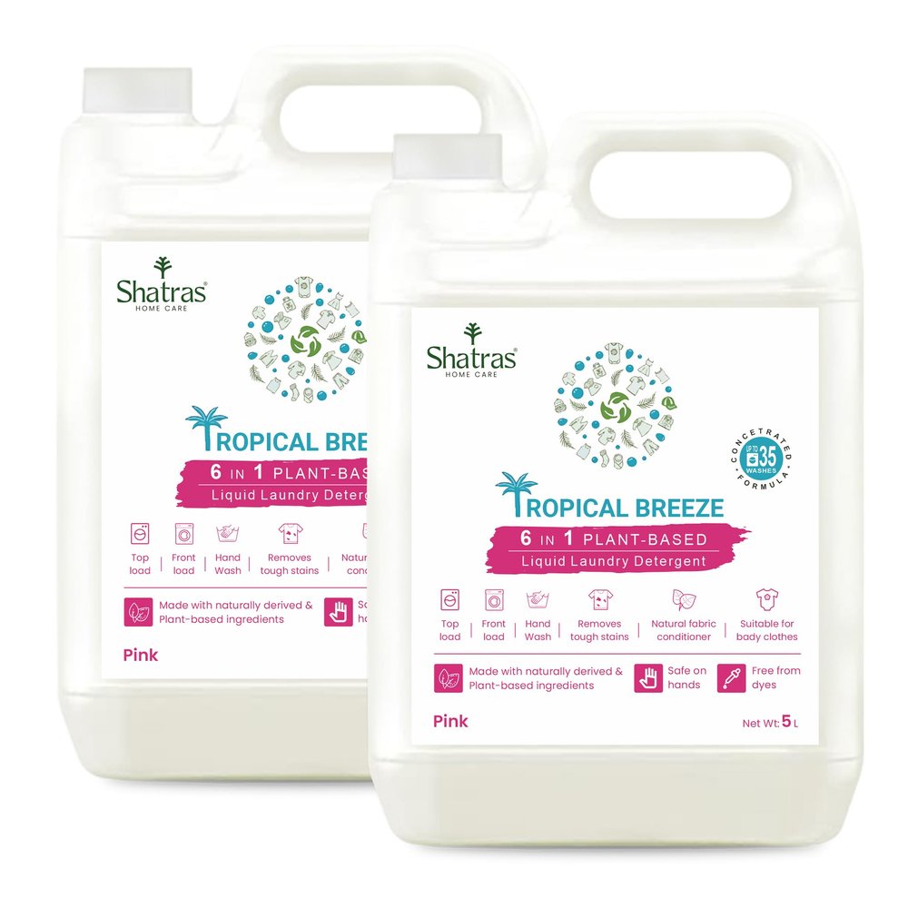 Shatras Pink Lily Liquid Detergent 5 Liter, Laundry Liquid for Fabric Care, Suitable for Top-Load and Front Load Machine and Hand Wash, Concentrated Laundry Detergent-5L-2
