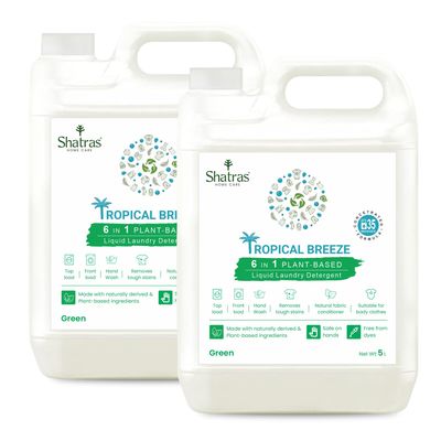 Shatras Green Liquid Detergent 5 Liter, Laundry Liquid for Fabric Care, Suitable for Top-Load and Front Load Machine and Hand Wash, Concentrated Laundry Detergent-5L-2