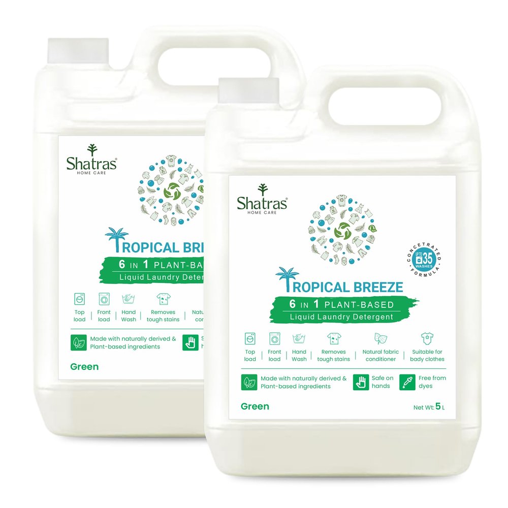Shatras Green Liquid Detergent 5 Liter, Laundry Liquid for Fabric Care, Suitable for Top-Load and Front Load Machine and Hand Wash, Concentrated Laundry Detergent-5L-2