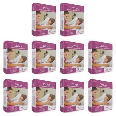 Dyna Disposable Underpad | Size 60cm X 90cm | Superior Absorbency | Leak-Proof | Soft | 10 Pack (100 Pieces)