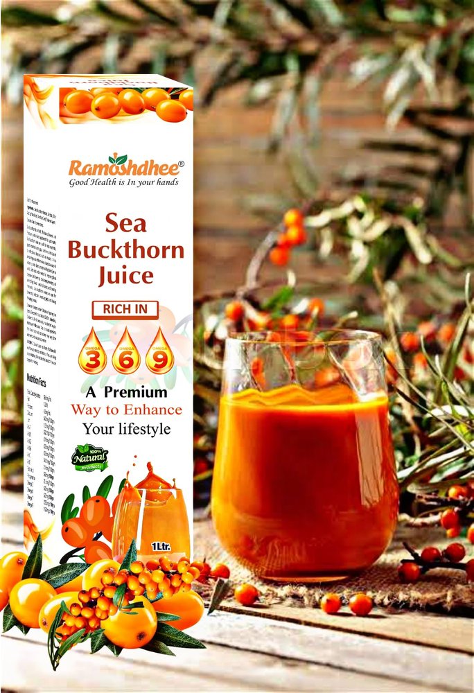 Ramoshdhee Sea Buckthorn Juice, Himalayan Berry, Enrich With Omega 3,6,9 & 7 Rich in Vitamin C, No Added Sugar 1Ltr