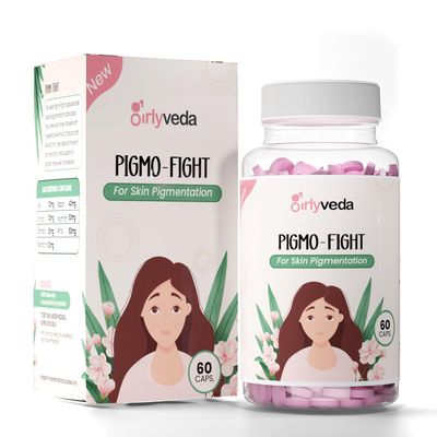 Girlyveda Pigmo Fight Ayurvedic Tablets for Clear & Radiant Skin | Supports Reduction of Dark Spots, Pigmentation & Uneven Tone | Herbal Blend with Manjistha & Neem | 60 Tablets