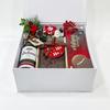 Angroos Festive Treats and Delights with Red Wi-NE, Santa Candle Holder, Christmas Cake, Chocolate Delights, and More in a Cozy Holi-Day Gift Box | Christmas gift hampers | christmas gift box view 3