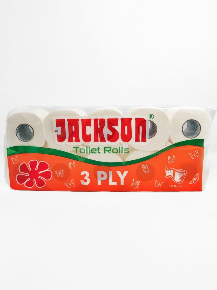 Jackson Toilet Paper 3 Ply (Pack of 10 Rolls) 270+ Tissue Paper Pulls/Roll Guaranteed! - 2700+ Tissue Pulls