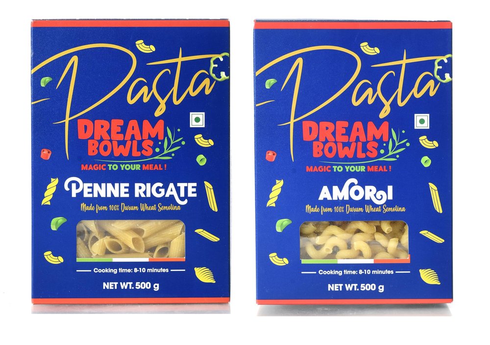 DREAM BOWLS | PASTA AMORI AND PENNE COMBO | 100% Durum Wheat | No Maida | No Preservative | Pack of 2 | 500g each