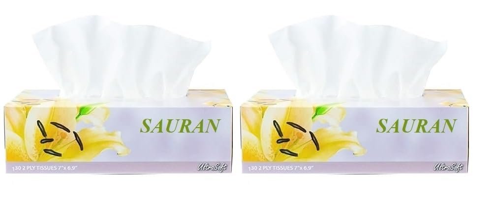 Pack of 2(2 Ply) Facial Tissue Box | Car Tissue - (100 Pulls per Box)(CN5)