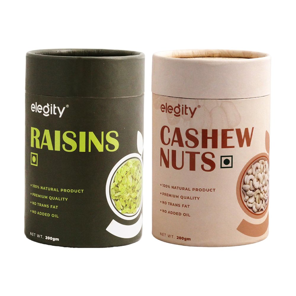 ELEGITY Cashews & Seedless Raisins Combo Pack (200g Each) | Dry Fruits | Protein Rich Nuts, Healthy Snacks | Best for Gifting Festive Hampers | Crunchy & Fresh Daily Snacking