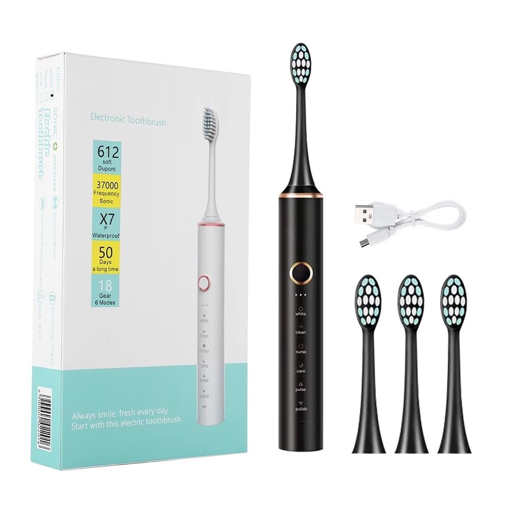 Connect Rechargeable Electric Toothbrush For Adult | Long Lasting Fast Charging | Sonic Technology | 3x Plaque Removal Than Manual Toothbrushes | (Black)