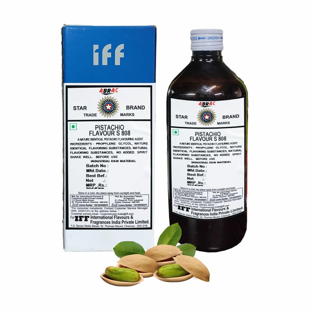 IFF PISTACHIO FLAVOUR S 808 Flavour/Essence (Used in Ice Creams, Cakes, Chocolates, Jams, Jellies, Sweets, Marzipan, Confectioneries, Cookies, Sherberts, Milkshakes etc)- 500 ML Pack