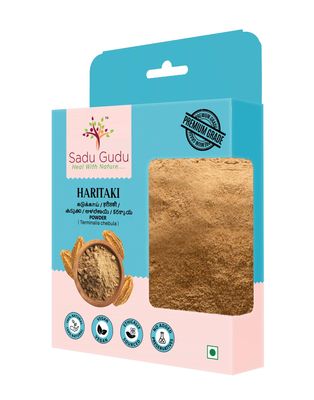 SADU GUDU Haritaki Powder | Kadukkai | Inkut | Karakkaya | Terminalia chebula | Harad | Ayurvedic Digestive Cleanser & Detoxifier | 100% Natural | No Preservatives | 100g