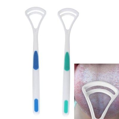 ElevatePro Oral Dental Care Clean Away Bad Breath Tongue Cleaner Brush Scraper Handle - Pack Of 2