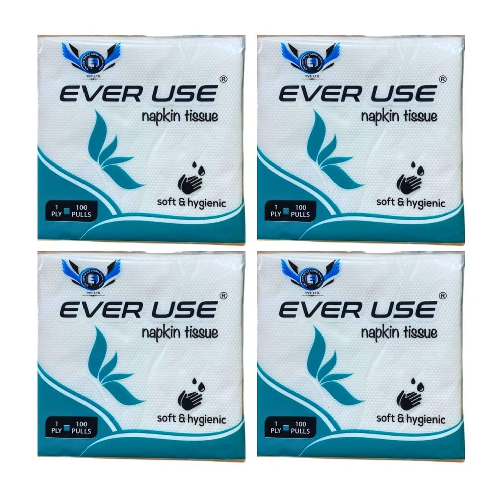 Ever Use Napkin tissue paper || Soft & Hygenic || 1ply (100 pulls) || Pack of 4