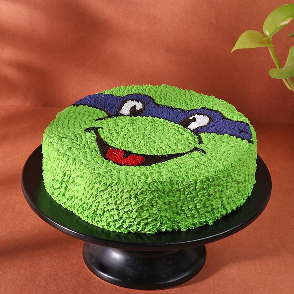 FlowerAura Delicious Fresh Creamy Mutant Ninja Turtle Designer Theme Chocolate Kids Cake For Gifting As Birthday Cake, Cheer Up Cake, Daughter's Day Cake, Children's Day Cake (Same Day Delivery)(2Kg)