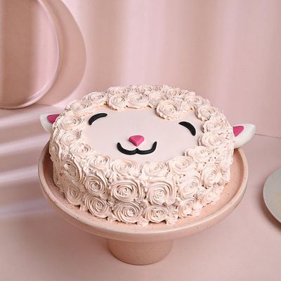 FlowerAura Delicious Fresh Marshmallow Lamb Theme Chocolate Kids Cake For Gifting As Birthday Cake, Cheer Up Cake, Appreciation Cake, Daughter's Day Cake, Children's Day Cake (Same Day Delivery)(2Kg)