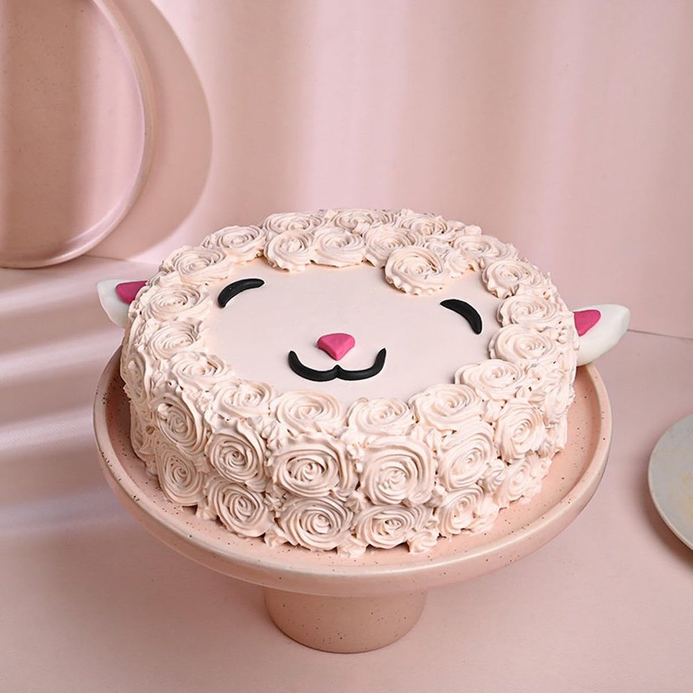 FlowerAura Delicious Fresh Marshmallow Lamb Theme Chocolate Kids Cake For Gifting As Birthday Cake, Cheer Up Cake, Appreciation Cake, Daughter's Day Cake, Children's Day Cake (Same Day Delivery)(2Kg)
