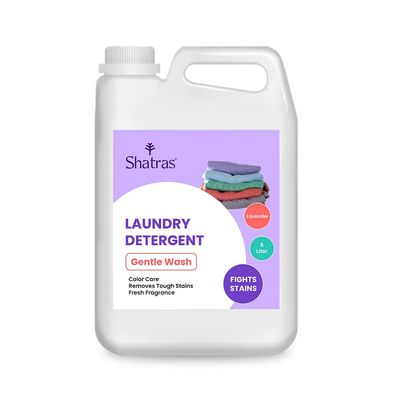 Shatras Liquid Detergent 5 Liter, Laundry Liquid for Fabric Care, Suitable for Top-Load and Front Load Machine and Hand Wash, Concentrated Laundry Detergent